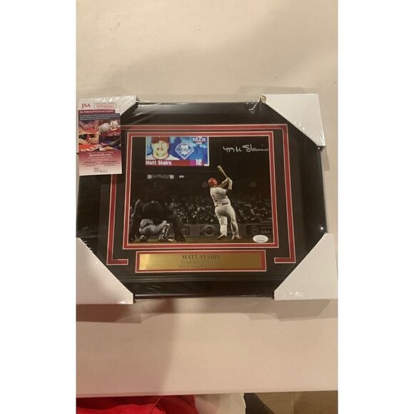 Matt Stairs autograph signed Phillies 08 NLCS Home Run 8x10 photo framed jsa - Picture 1 of 5